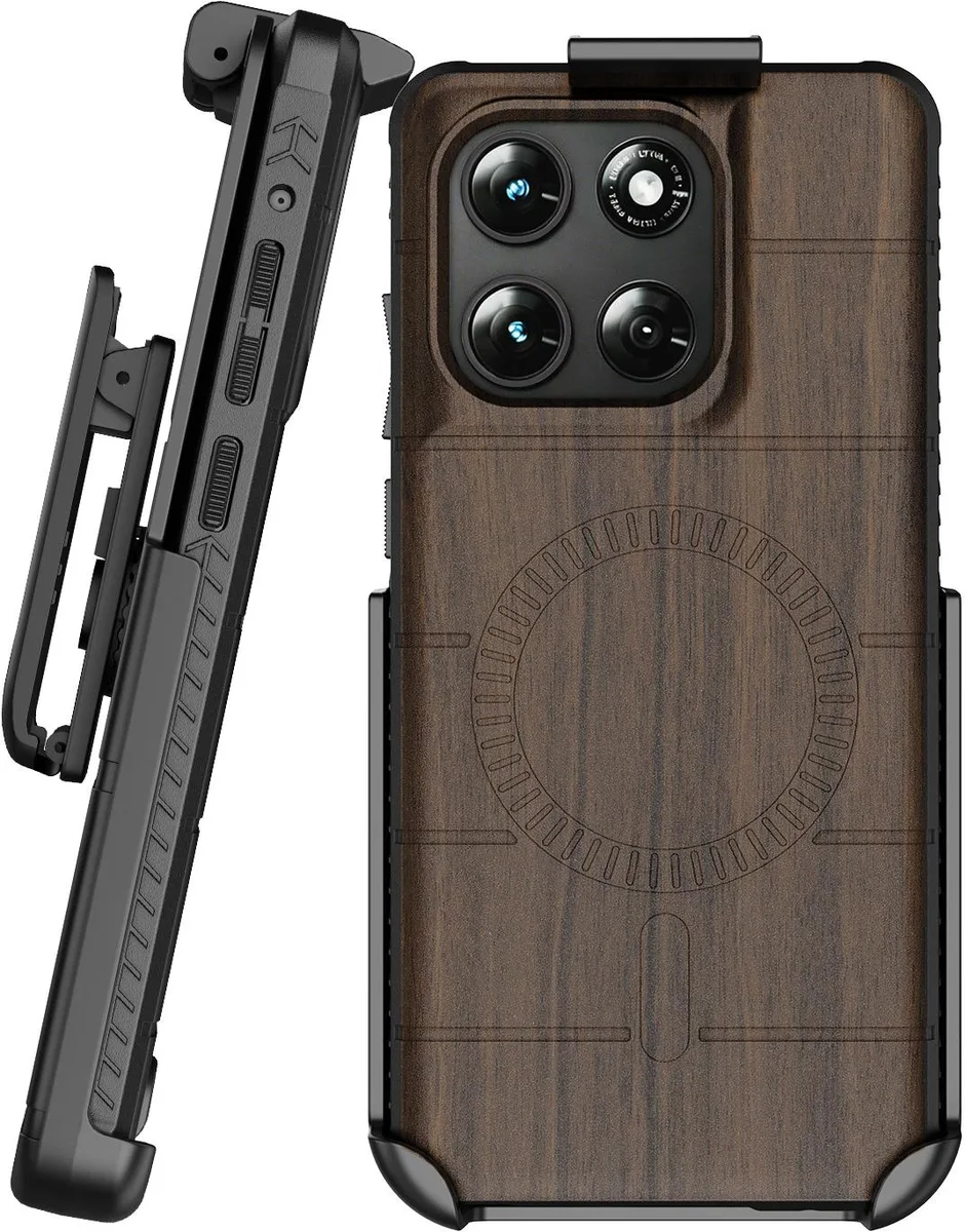 Nakedcellphone Nakedcellphone Case &amp; Belt Clip for Moto G Stylus 2025/2026 Woodgrain MagSafe — product photo