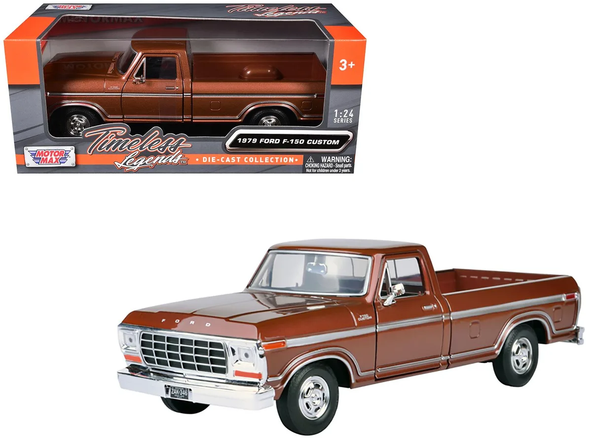 MOTORMAX MOTORMAX 1979 Ford F-150 Pickup Truck Brown 1/24 Diecast Hobby Collectible — product photo