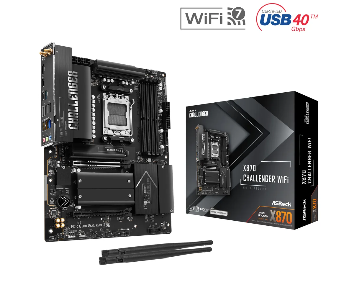 ASRock ASRock X870 Challenger WiFi AMD motherboard — fotografie produktu
