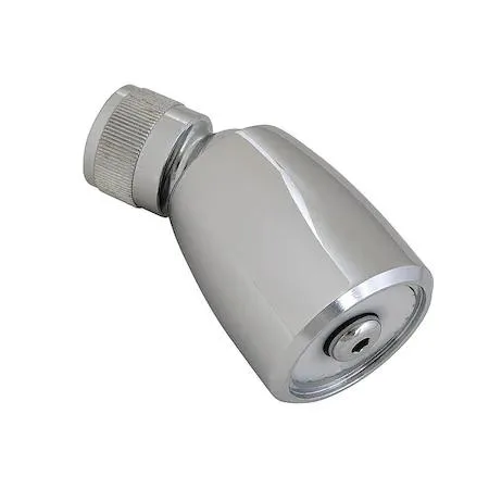 Chrome cylindrical shower head with round face plate wall mounted