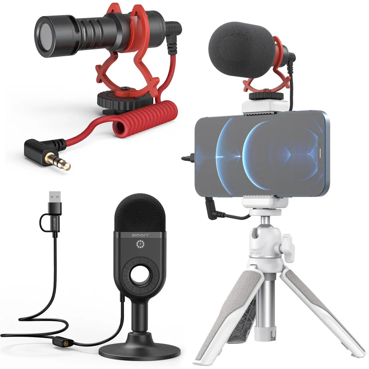 SmallRig SmallRig Simorr Wave S1 Lite Shotgun Microphone Bundle with Vigor VK-20 Tripod Kit and Wave U1 Microphone — product photo