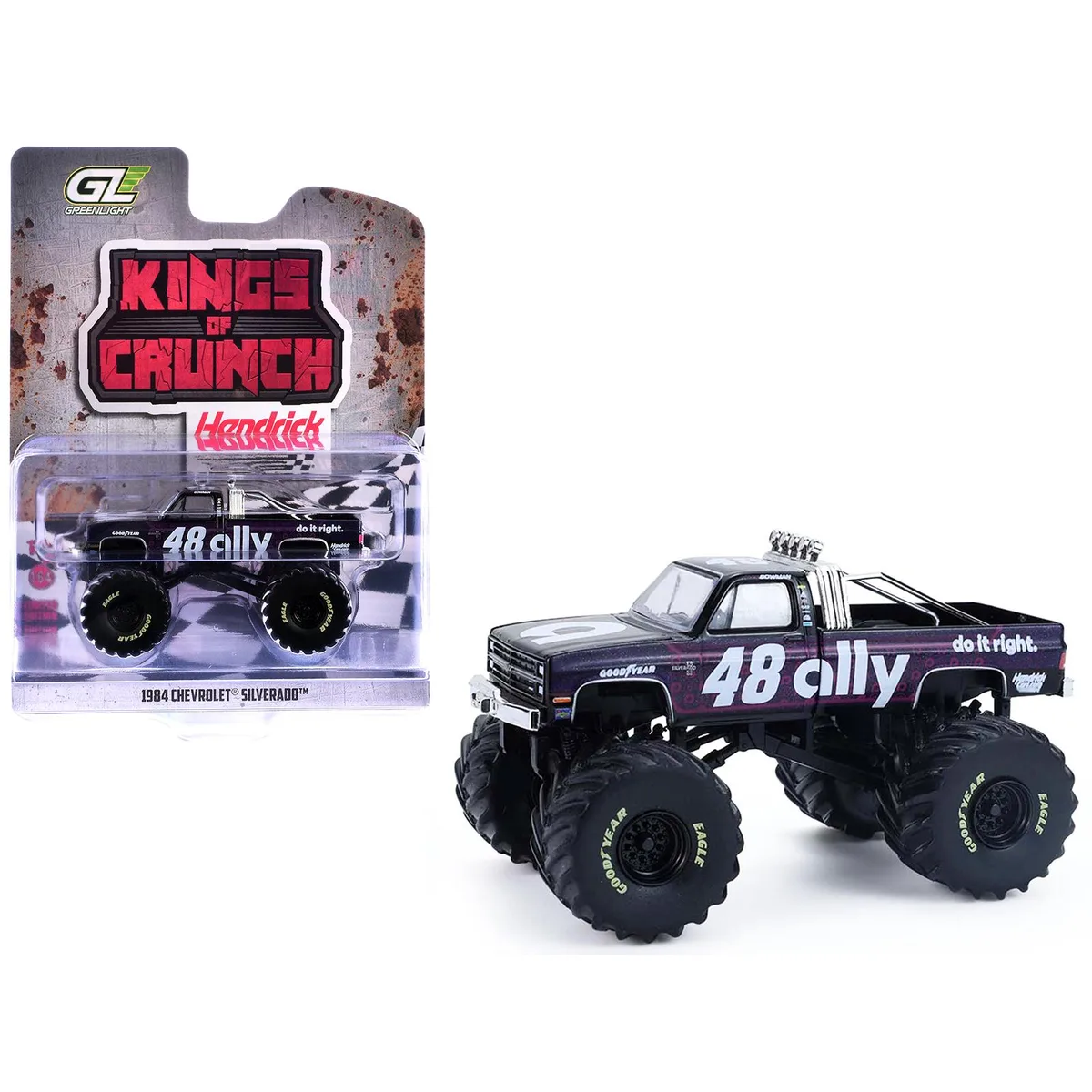GREENLIGHT GREENLIGHT 1984 Chevrolet Silverado Monster Truck #48 "Ally" 1/64 Hobby Collectible — product photo