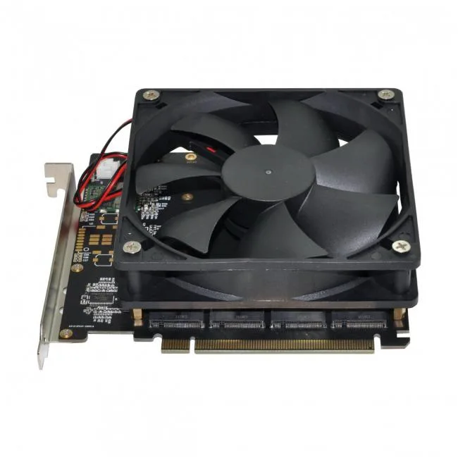 Shenzhen Shenzhong TECH. CO. LTD. Shenzhen Shenzhong TECH. CO. LTD. 4X NVME M.2 AHCI PCI-E Express 3.0 Gen3 X16 Raid USB A to USB B cable — product photo
