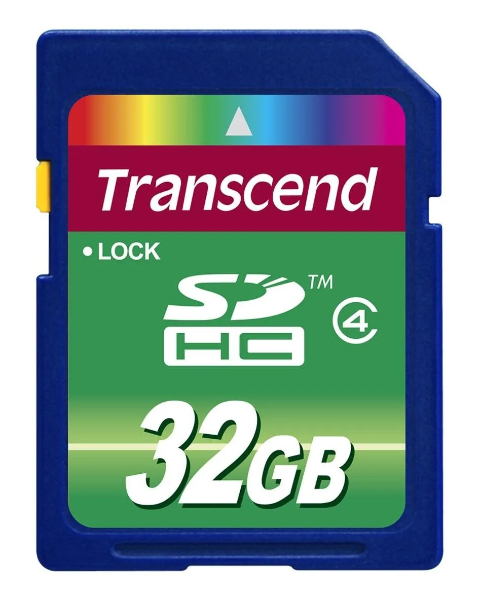 Transcend 32 GB SDHC memory card with write-protect switch