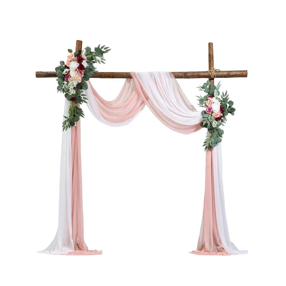 VEVOR VEVOR Artificial Wedding Arch Flowers Kit Pink 4-Piece 21ft Drape — product photo
