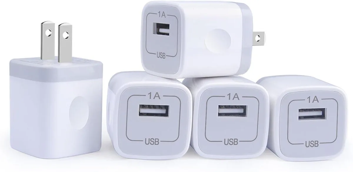 ONITOON ONITOON Single Port USB Wall Charger 1A/5V 5 Pack — product photo