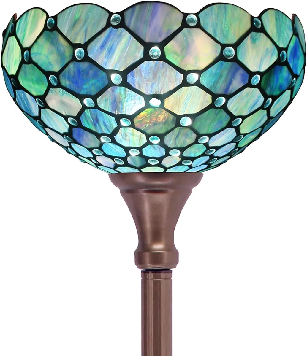 TUKO TUKO Tiffany Floor Lamp Torchiere Sea Blue Pearl 67 inch — product photo