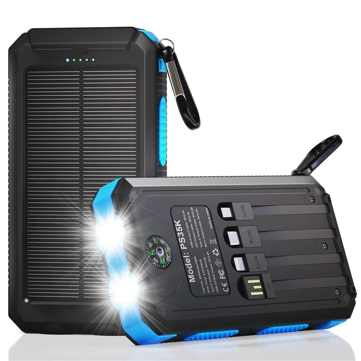 No Sew No Sew PS35K 20000mAh solar power bank — product photo