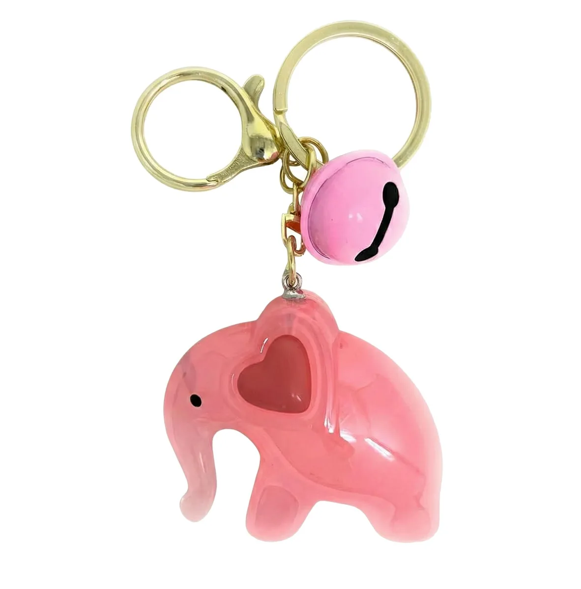  Viator Gear Sweet Elephant Keyholder, Clear Acrylic with Bell, Pink — product photo