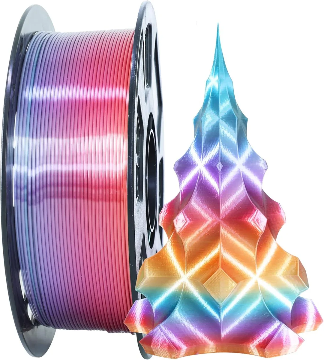 BFKK BFKK 1.75mm 1Kg Silk PLA Orange Red Multicolor Fast Change Filament 3d printers accessory — product photo