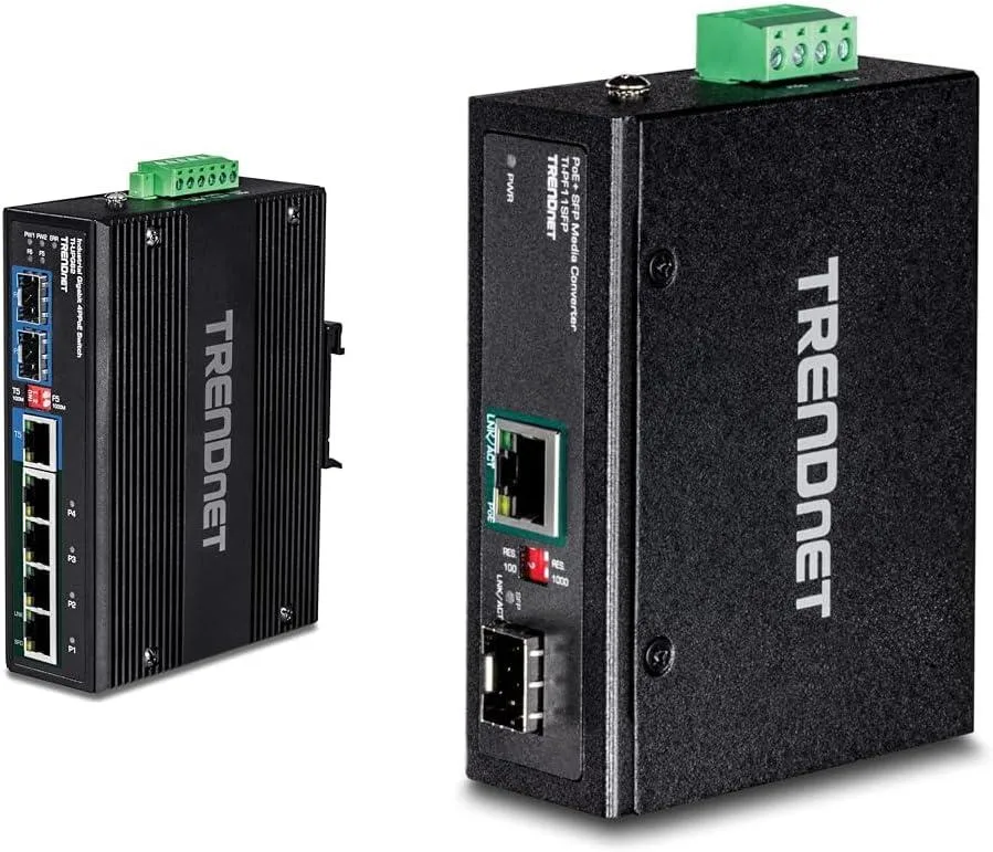 TRENDnet TRENDnet 6-Port Gigabit PoE++ Switch &amp; SFP Media Converter Bundle 240W — product photo