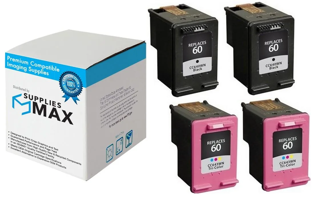 SuppliesMax SuppliesMax HP 60 Inkjet Combo Pack 2 Black 2 Color — product photo
