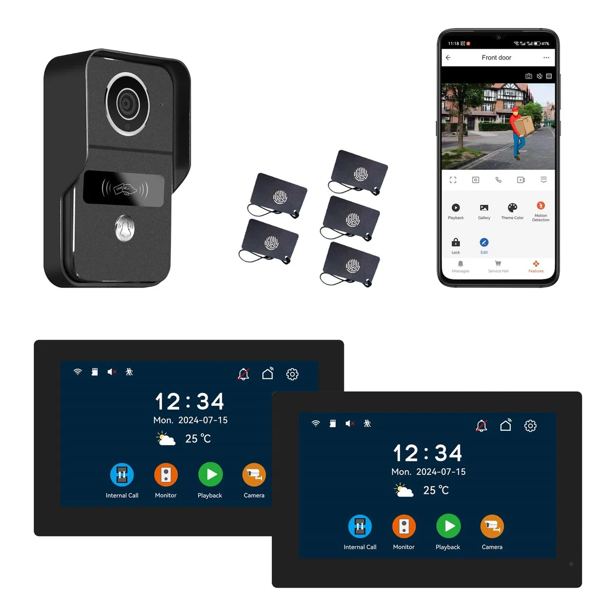 visiPower visiPower KW02C_2L07"B_1V2 2MP 7" 2-Wire Video Doorbell Kit — product photo