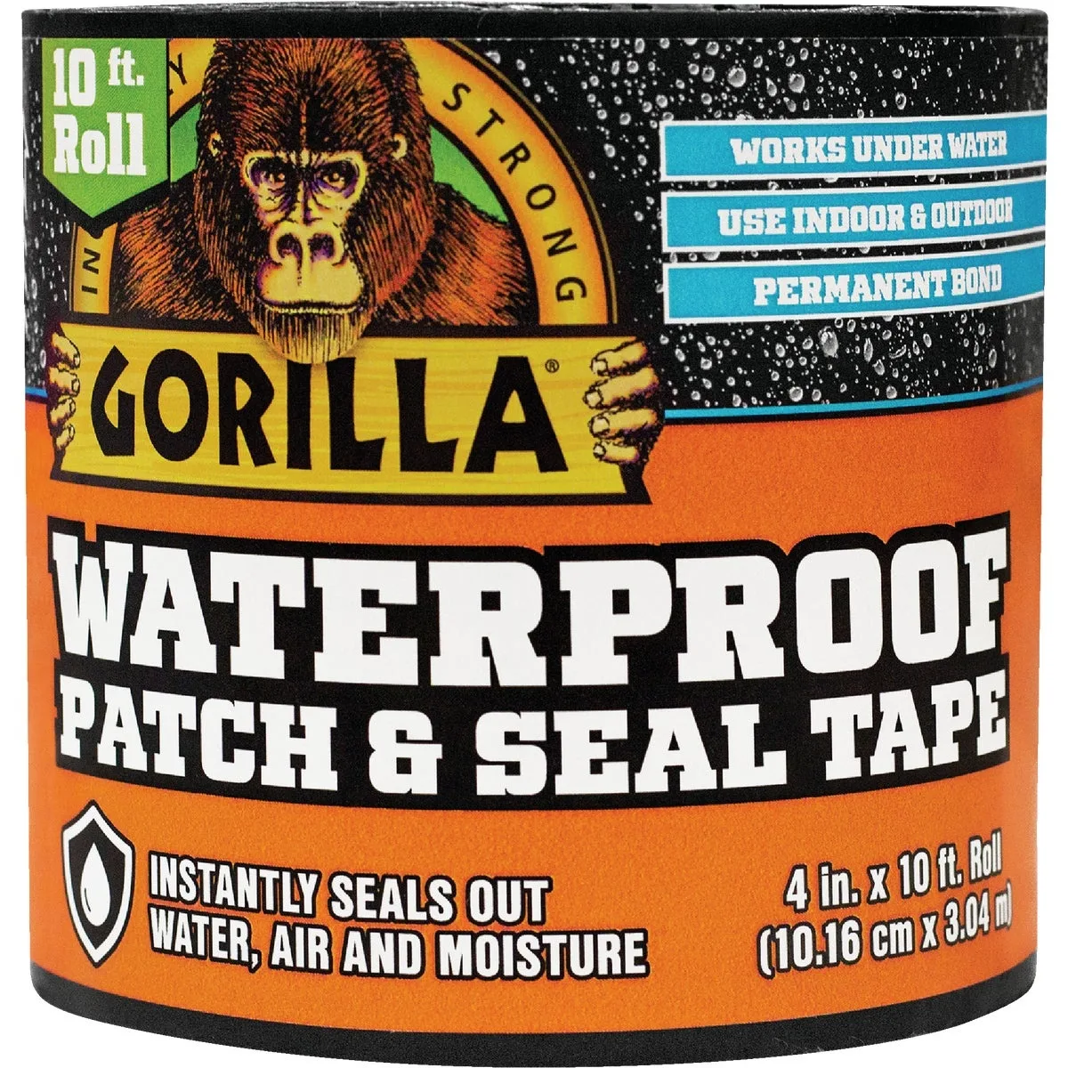 Gorilla Glue Gorilla Glue 4612502 waterproof repair tape 4 in x 10 ft black — product photo