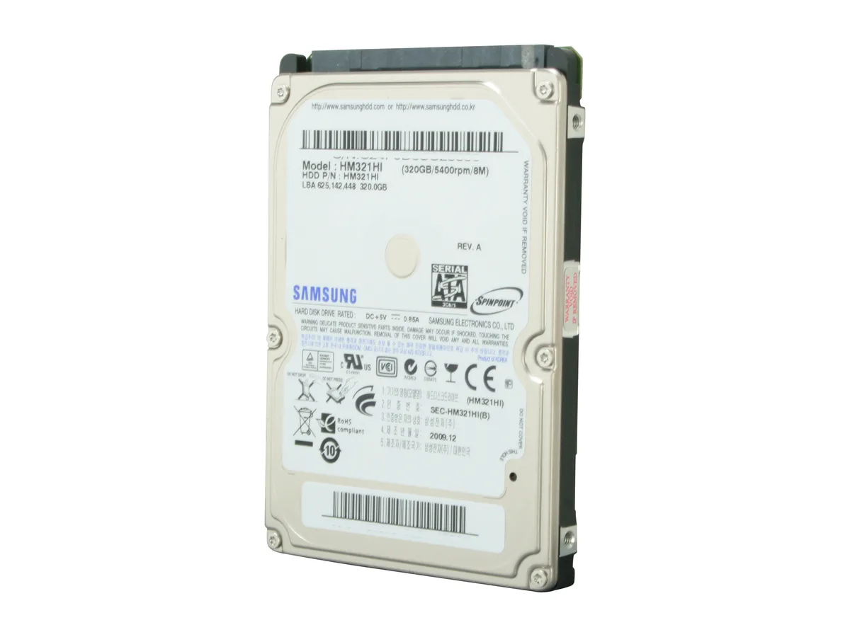SAMSUNG SAMSUNG Spinpoint M7E HM321HI 320GB 5400 RPM 8MB Cache SATA 3.0Gb/s 2.5" laptop hard drive — product photo