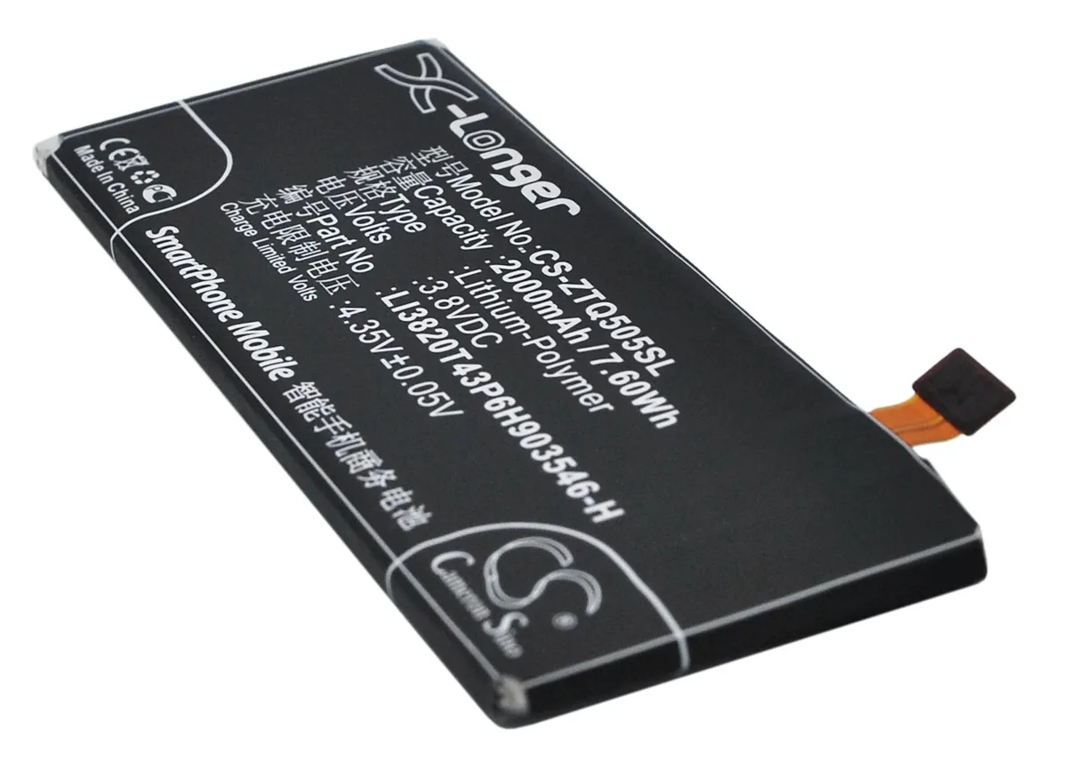 Rectangular replacement battery for Maven 4G models Z798BL Z799VL