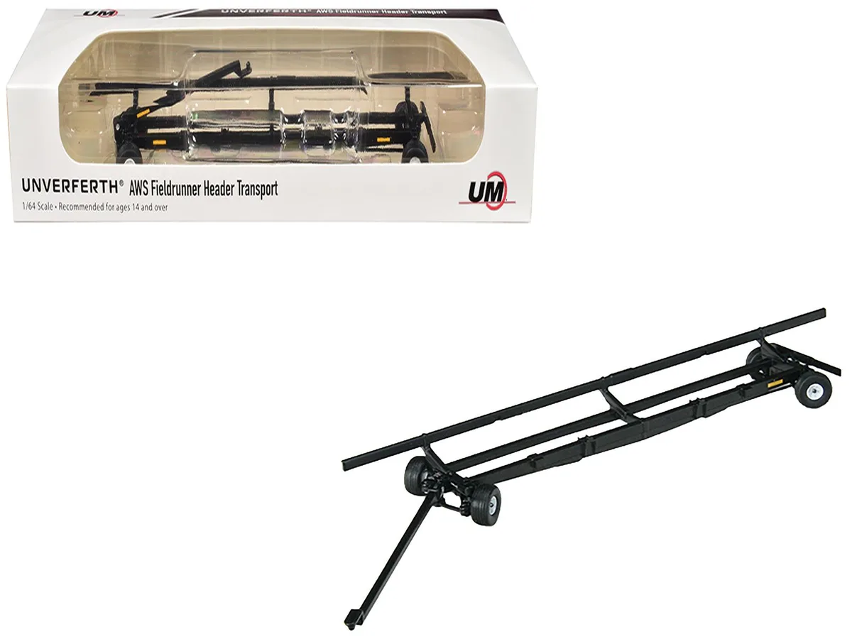 SpecCast Collectibles SpecCast Collectibles Unverferth AWS Fieldrunner Header Transport Black 1/64 Diecast Model — product photo