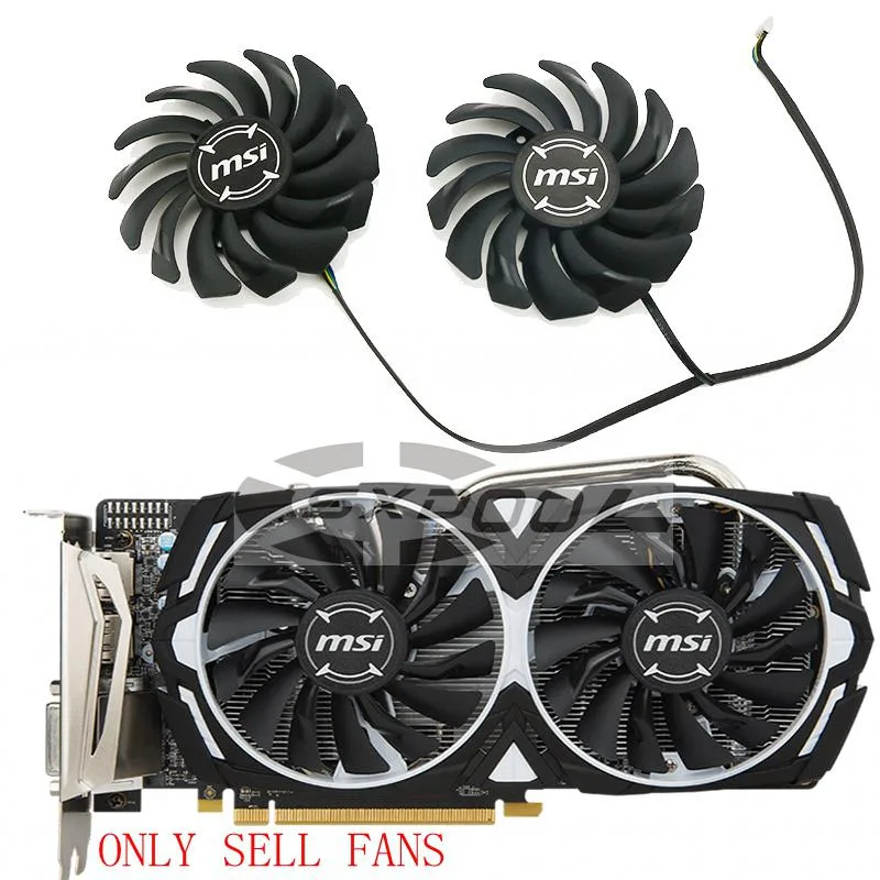 SXDOOL SXDOOL PLD09210S12HH 85mm 40mm 2-fan vga cooling for MSI RX 470 480 570 580 ARMOR — product photo