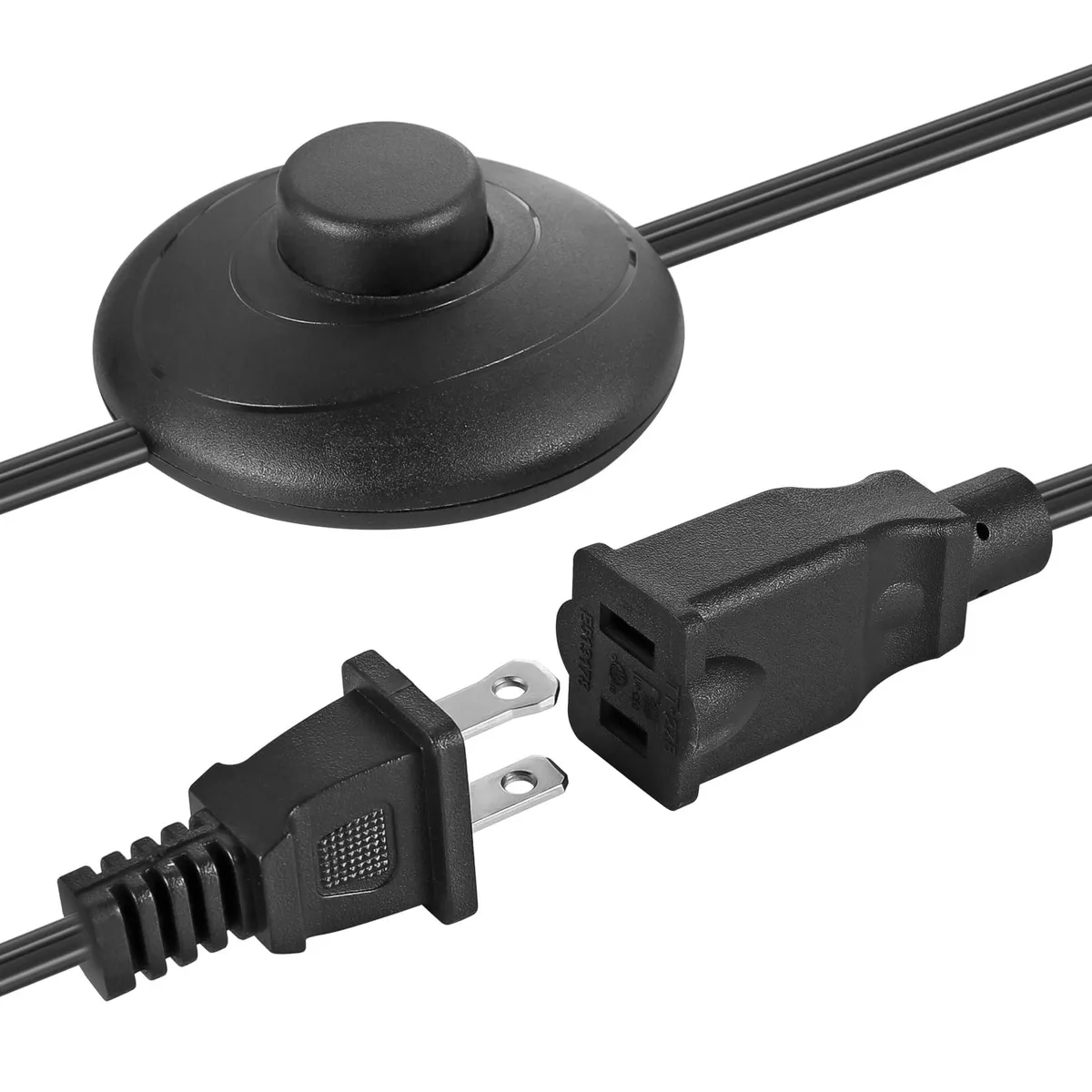  VSEER 2 Prong Polarized Extension Cord Foot Switch 3A 125V 18AWG 6Ft — product photo