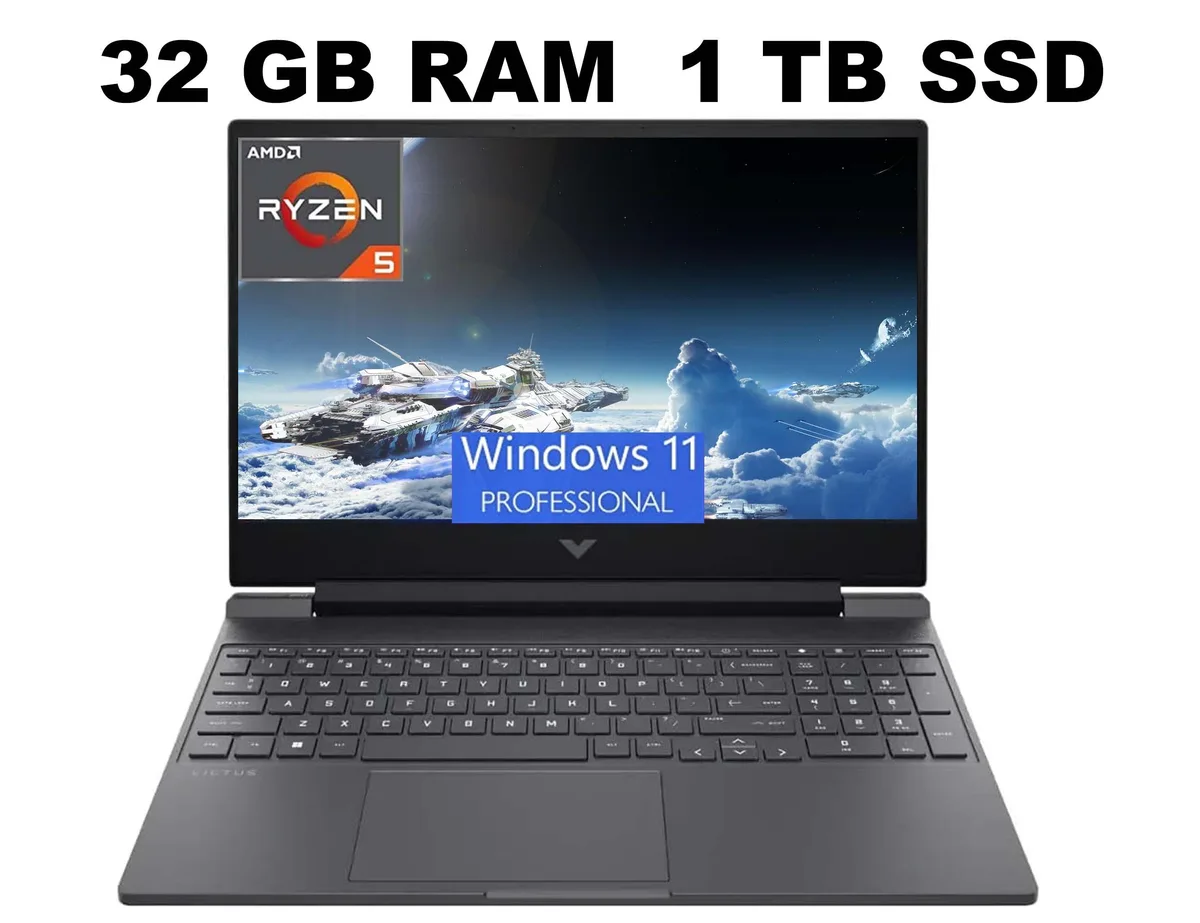 HP HP Victus 15 gaming laptop 15.6 FHD 144Hz Ryzen 5 7535HS 32GB DDR5 1TB — product photo