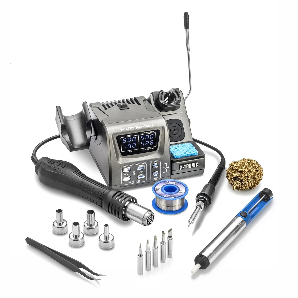 X-Tronic (X-Tronic International, Inc.) X-Tronic 7040-PRO-X 775 W 2-in-1 hot air rework soldering station — product photo