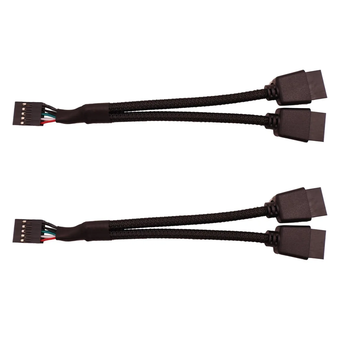 BUCIER BUCIER 2Pcs USB 2.0 9-Pin to Dual 9-Pin Header Splitter Cable 6.3cm — product photo