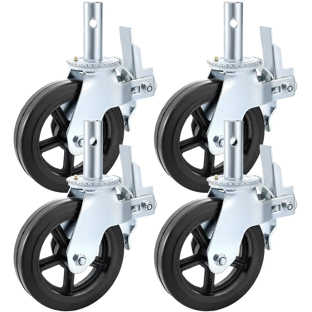 VEVOR VEVOR 4 Pack 8" Iron Core PU Swivel Casters Dual Lock Brake 1100lb — product photo