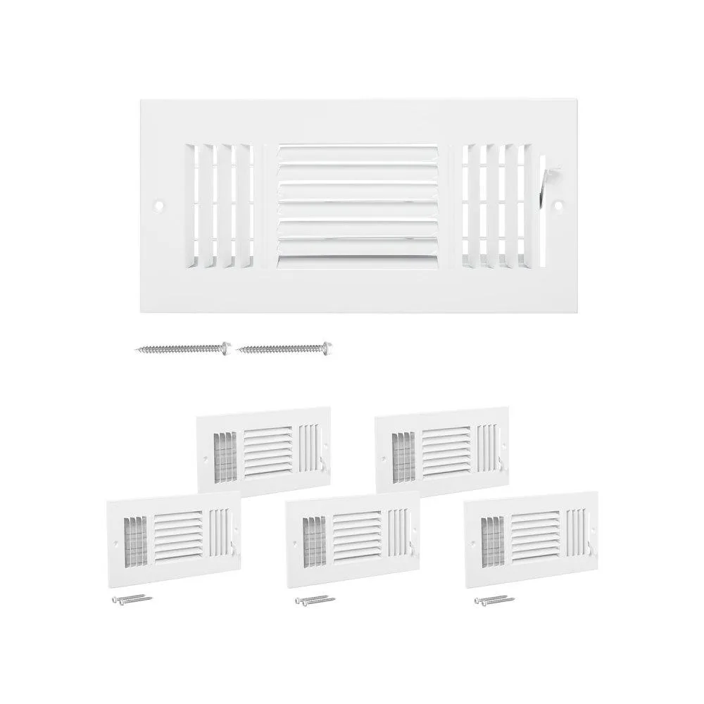 VEVOR VEVOR 3SW1004-6PK 10 x 4 in Floor Registers 6-Pack White — product photo