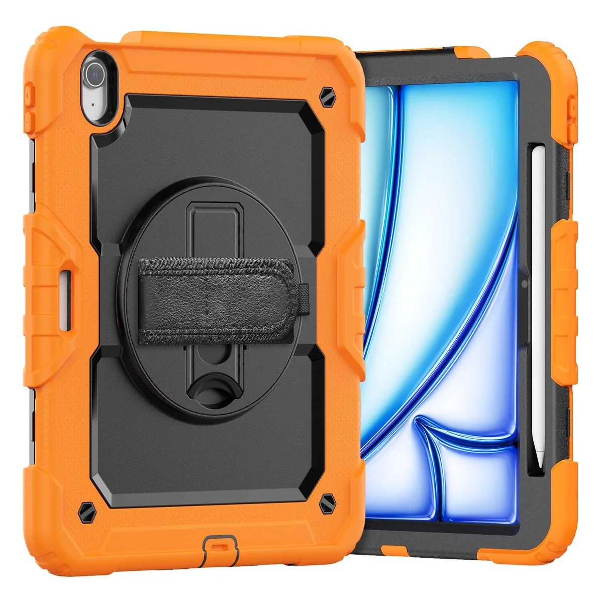 Timoom Timoom Heavy-Duty Case Orange 11" iPad Air M3/M2/5th/4th Gen 10.9" 360° Stand Straps — product photo