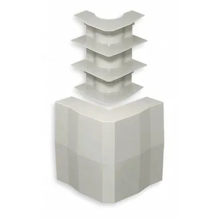 White non-metallic external elbow base and cover with curved profile