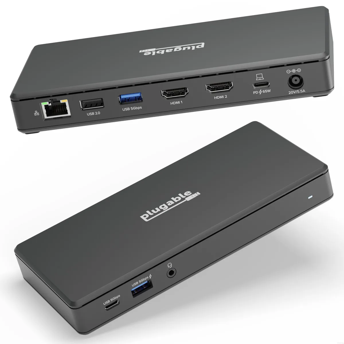 Plugable Technologies Plugable Technologies UD-MSTH2 docking station dual 4K HDMI 65W charging — product photo