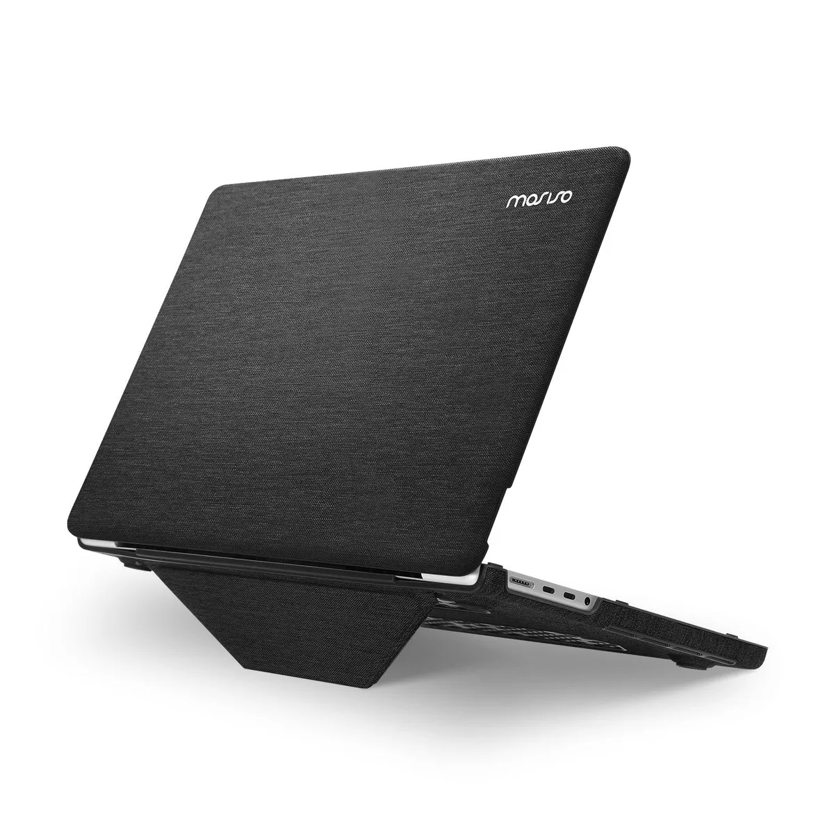 Mosiso Mosiso 16 inch MacBook Pro 2 in 1 Accessory Knit Fabric Hard Shell Case with Fold Kickstand Black — product photo