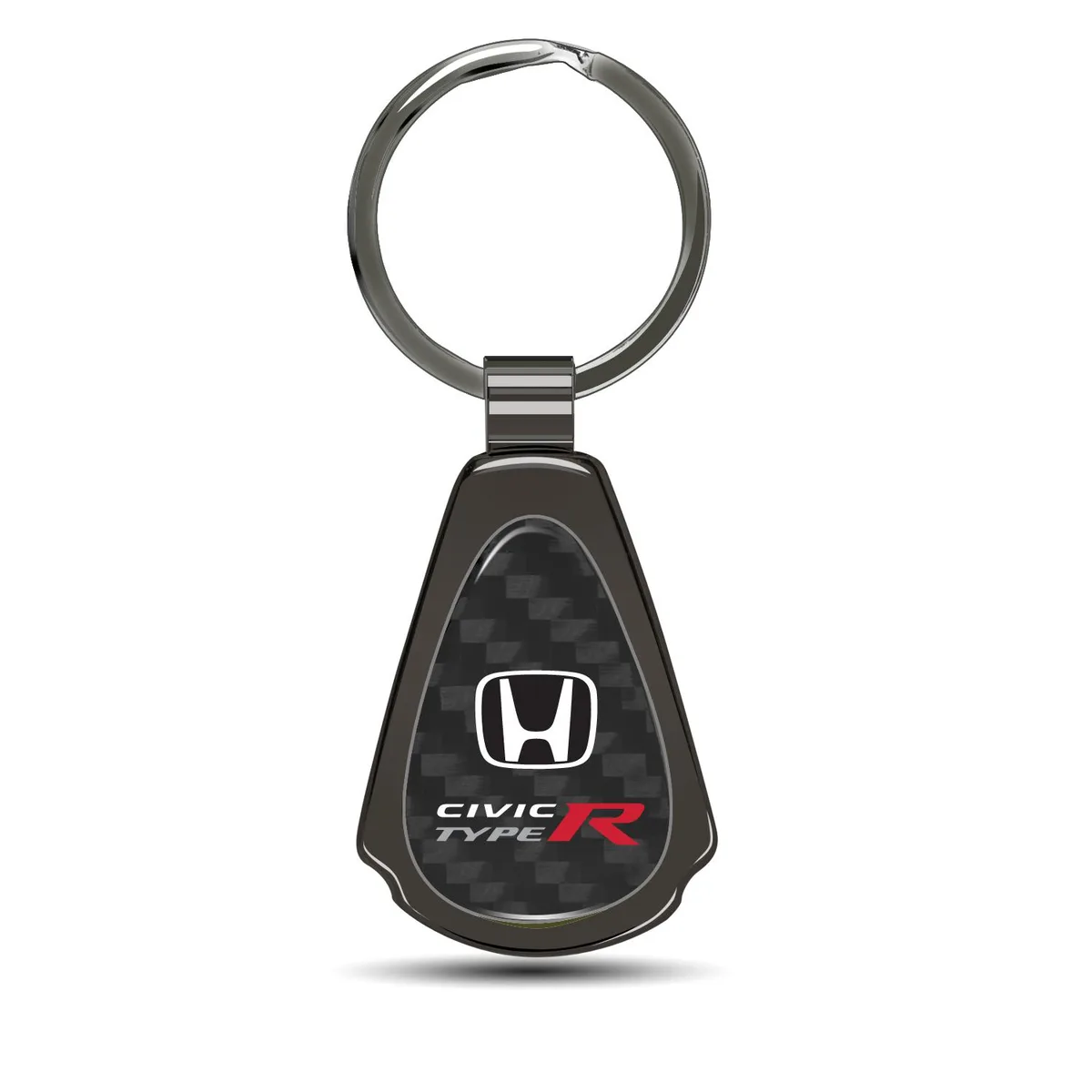 iPick Image, LLC iPick Image, LLC Honda Civic Type-R Gunmetal Black Carbon Fiber Teardrop Key Chain — product photo