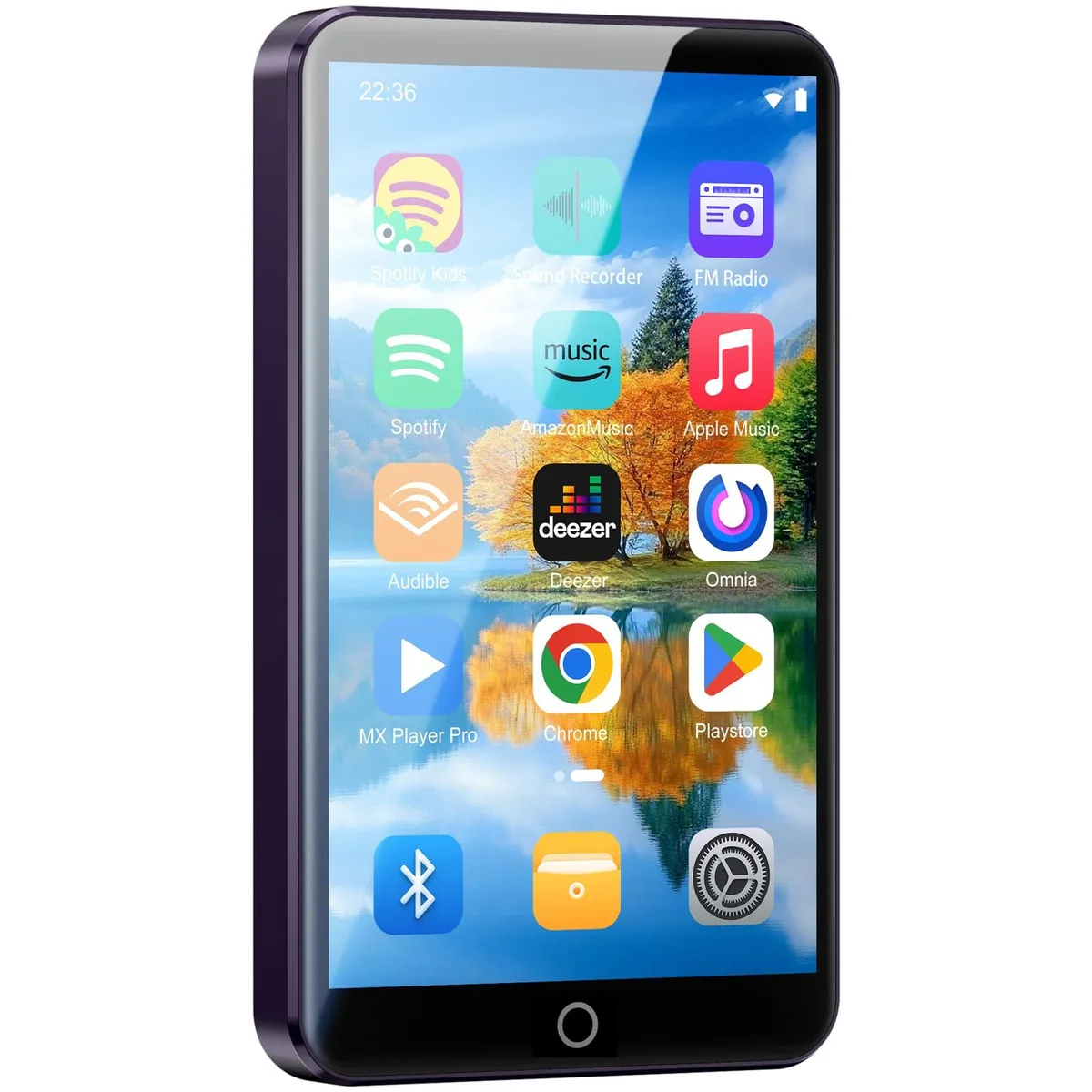  Fanvace MP3 player 16 GB Purple 4 inch touchscreen — product photo