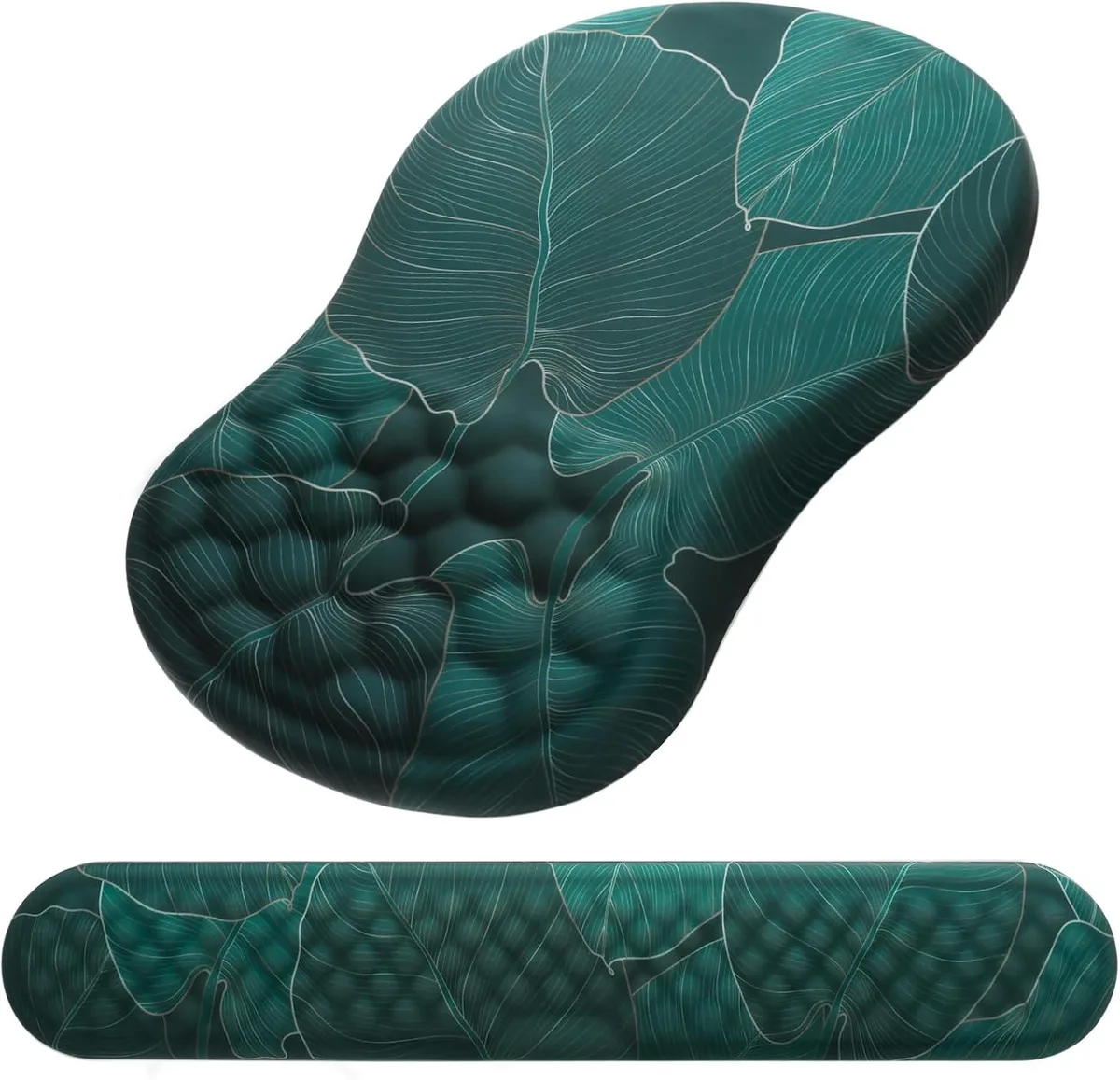 Kenuco Kenuco 2-in-1 Wrist Rest Set Memory Foam 15° Banana Leaf Green — product photo