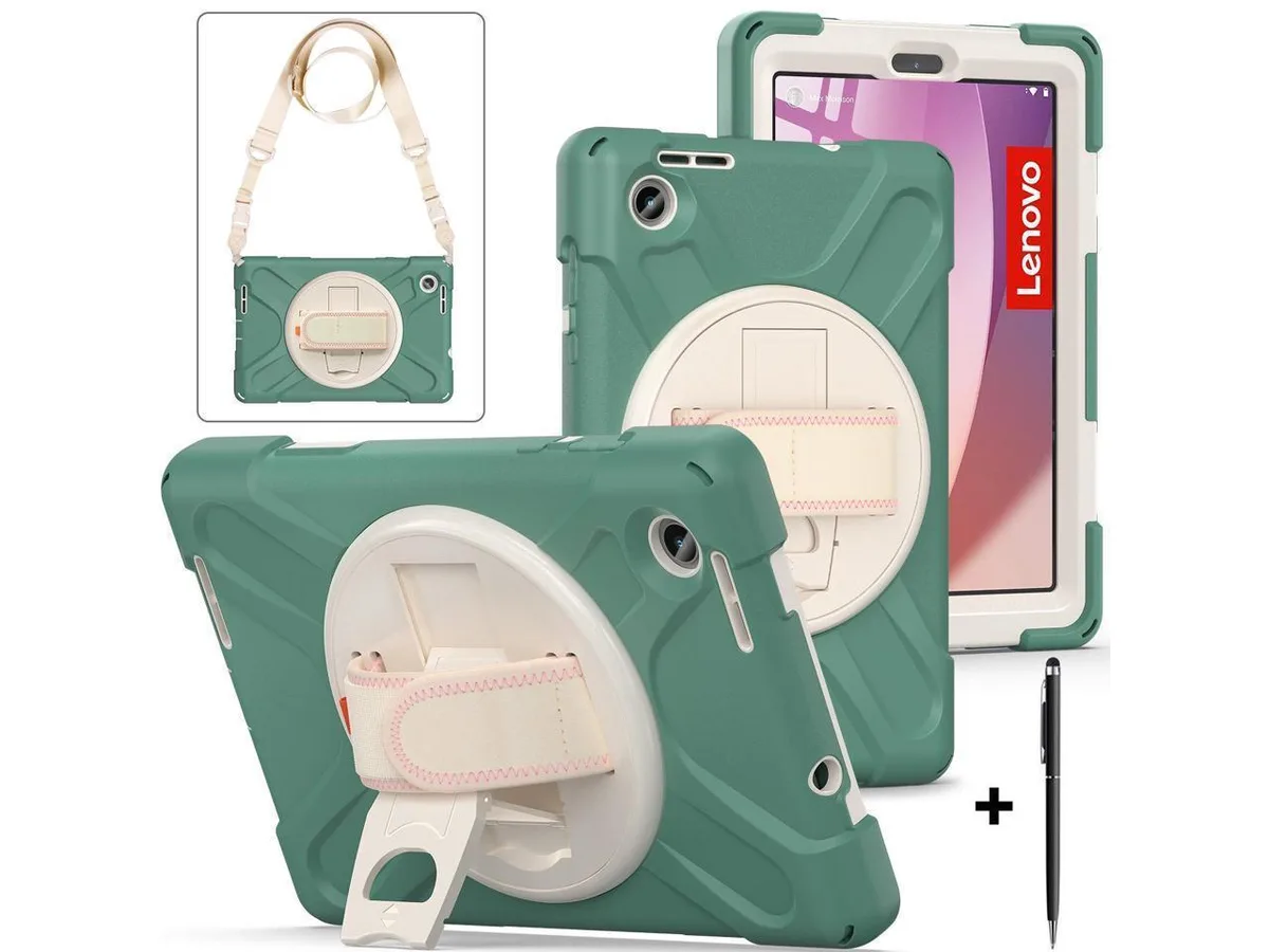 BONAEVER BONAEVER TB-301XU/TB-300FU/TB-300XU Shockproof Case with Hand &amp; Shoulder Strap, Stand, Stylus Dark Green — product photo