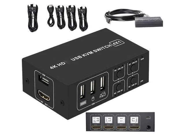 LORDWORLD LORDWORLD 4 Port HDMI KVM Switch 4K@30Hz 1080P@60Hz USB 2.0 — product photo
