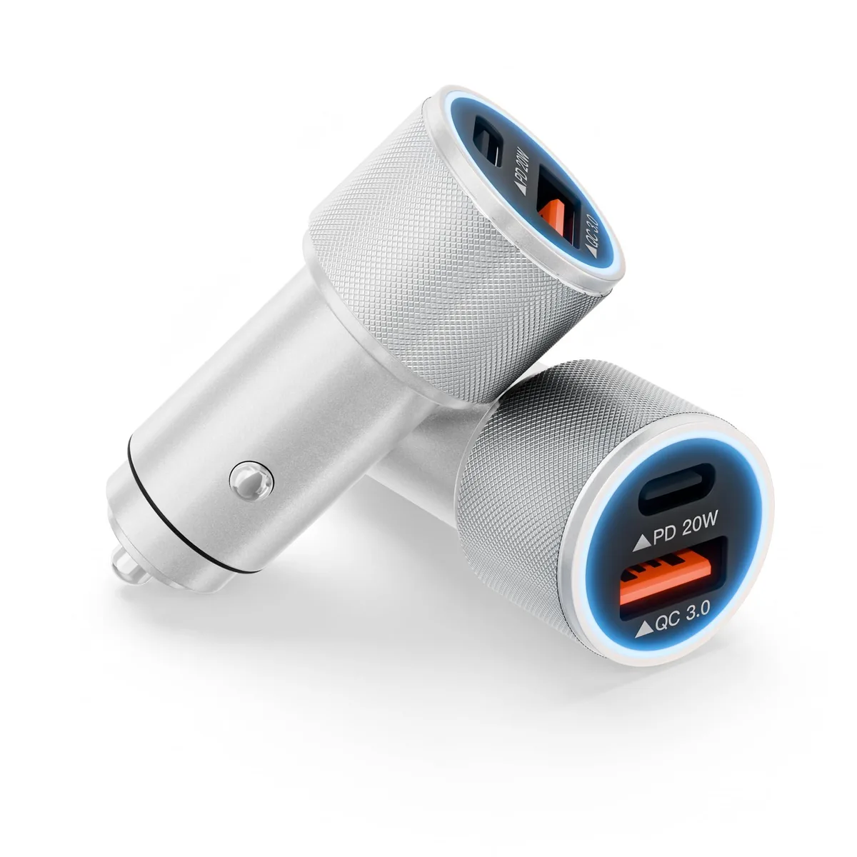 No Sew No Sew JC-20W-AC Dual USB-A USB-C Car Charger 20W 2.4A 2-Pack — product photo
