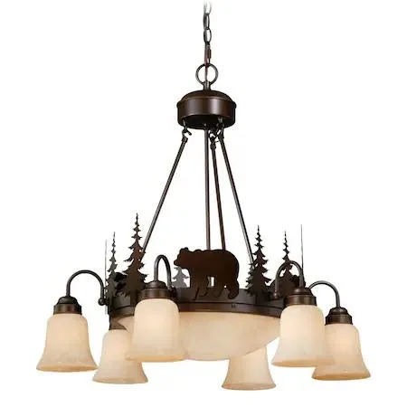 Vaxcel Vaxcel Bozeman 9-Light Bronze Bear Chandelier CH55706BBZ — product photo