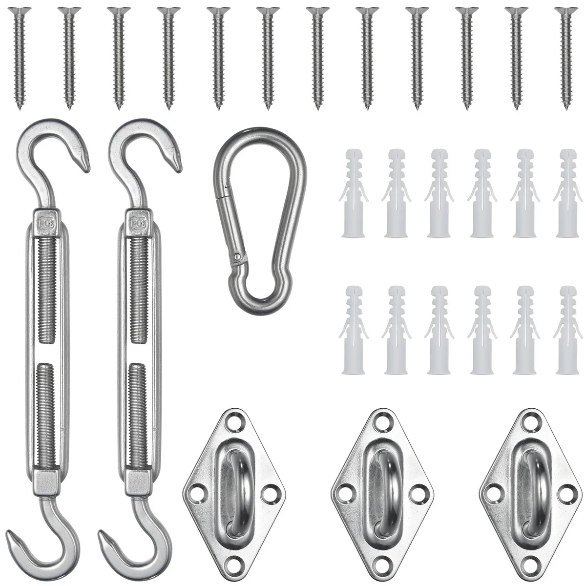 Yescom USA, Inc. Yescom USA, Inc. Triangle Sun Shade Sail Hardware Kit 304 Stainless Steel — product photo