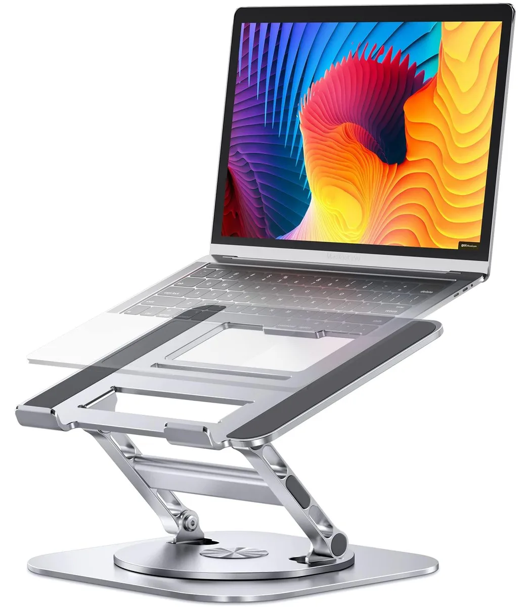 No Sew No Sew LS928 Pro Adjustable Laptop Stand Silver 360° Rotating Base 10-16 inch 22lb Capacity — product photo