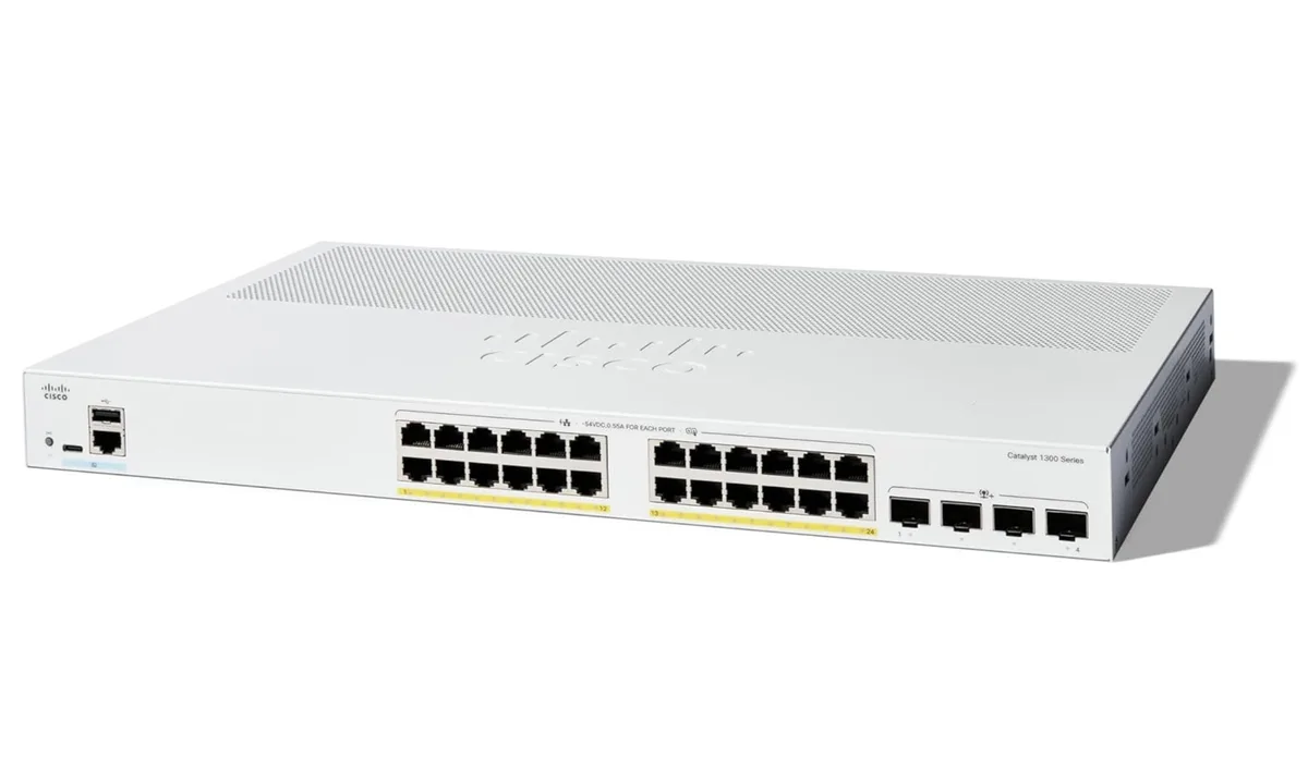 Cisco Systems, Inc. Cisco Systems, Inc. C1300-24P-4X network switch 24-port PoE+ 4×SFP+ L3 managed — product photo