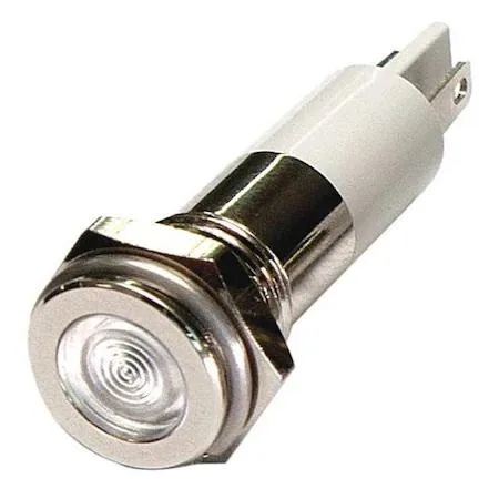 Small round flush panel light with white LED and chrome bezel, 10mm mount
