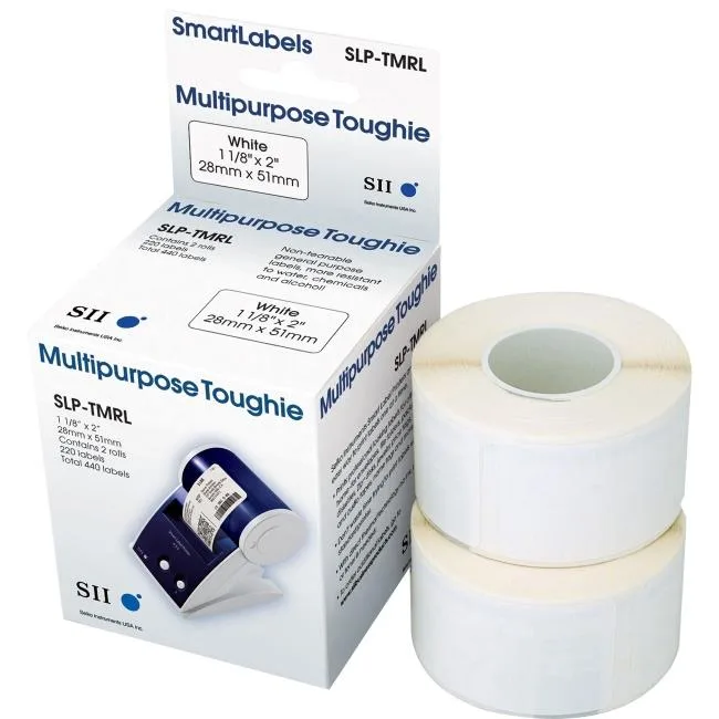 Seiko Instruments USA, Inc Seiko Instruments USA, Inc SmartLabel SLP-TMRL Toughie Multipurpose Label 1.12" x 2" 220/Roll White — product photo