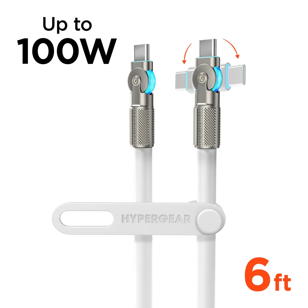 HyperGear HyperGear Chunky180° 100W USB-C to USB-C Cable 6ft Blue — product photo