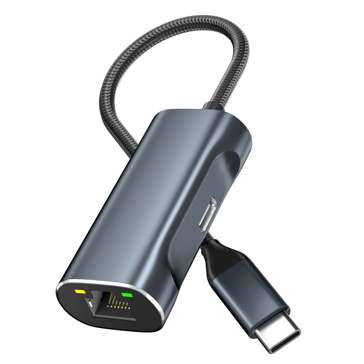 WRIARICH WRIARICH USB-C Ethernet Adapter 1000Mbps 100W PD Gray — product photo
