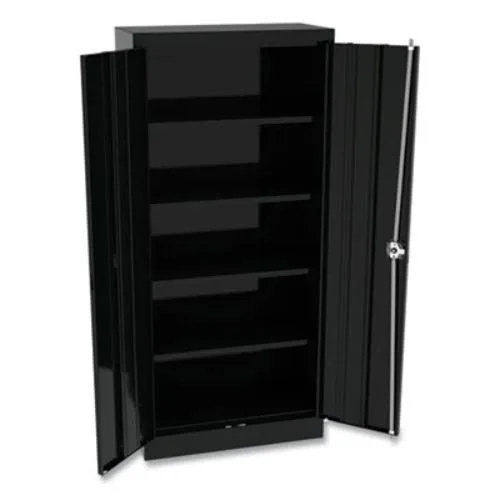 Alera Alera CM6615BK Space Saver Storage Cabinet 30.00"w x 15.00"d x 66.00"h Black office furniture — product photo