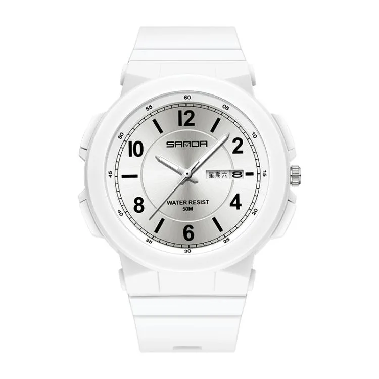 allentian allentian 6097 White TPU Strap Dual Calendar Waterproof Watch — product photo