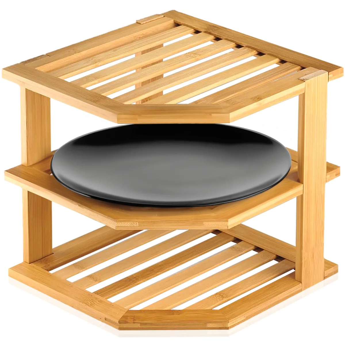  RoyalHouse Bamboo 3-Tier Corner Shelf Organizer — product photo
