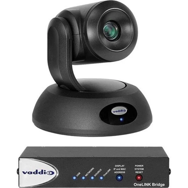 Black rectangular PTZ camera with front lens and side vents